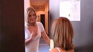 Two sexy European babes love eating each porn video